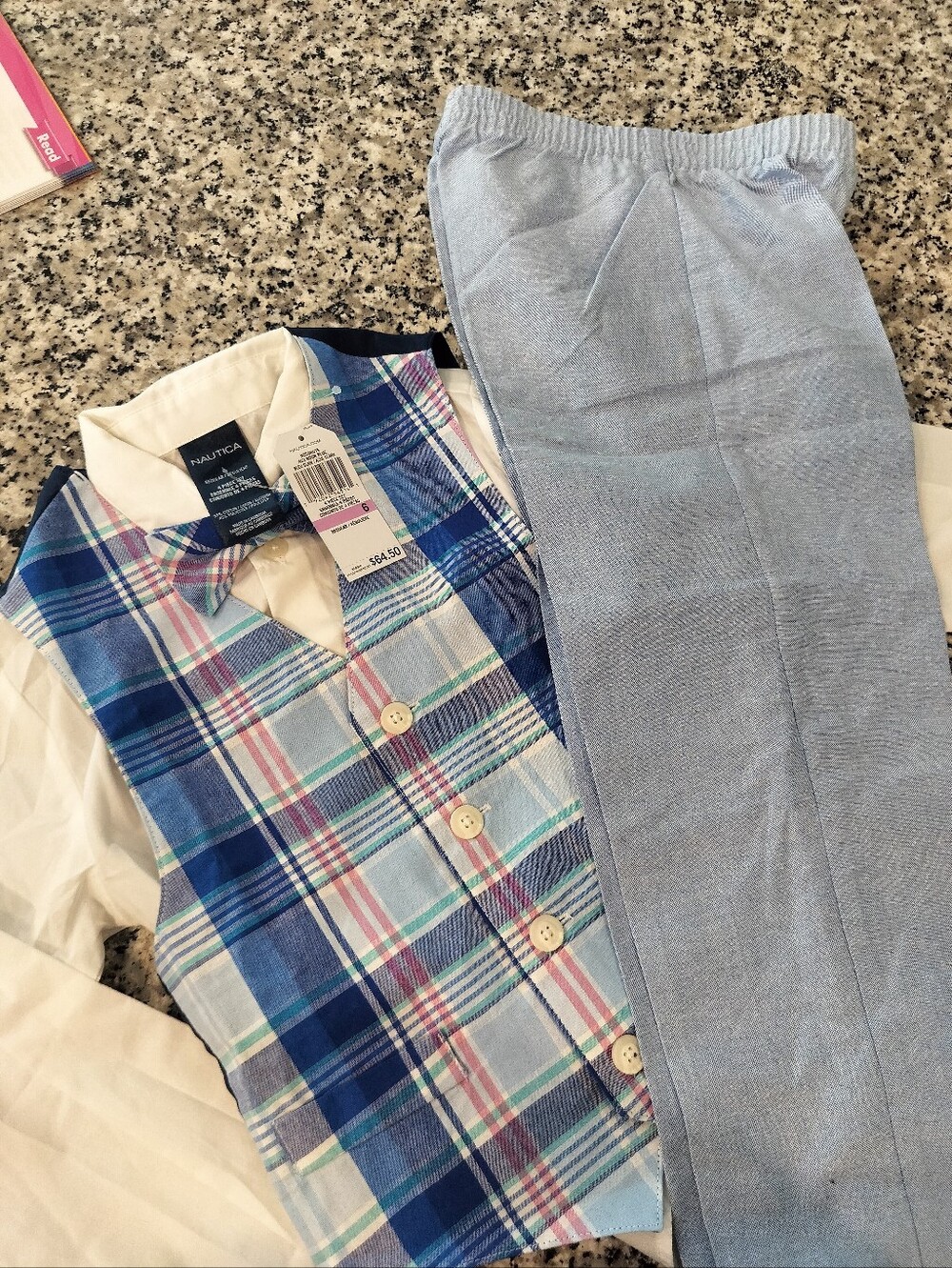 Nautica Blue Plaid 4 piece For Boys